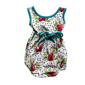 Ricrac & Ruffles Floral Spotted Romper Size 3-6 Months